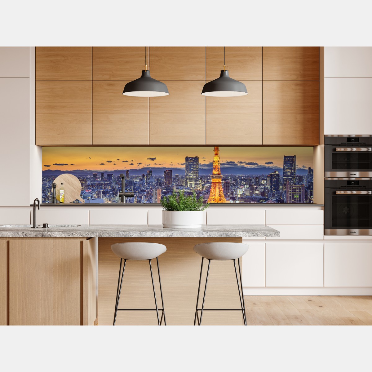 Naklejka repozycjonowalna Wieża Tokijska o zmierzchu nad panoramą Tokio – Wallissimo® Naklejka repozycjonowalna Wieża Tokijska o zmierzchu nad panoramą Tokio – Wallissimo®
