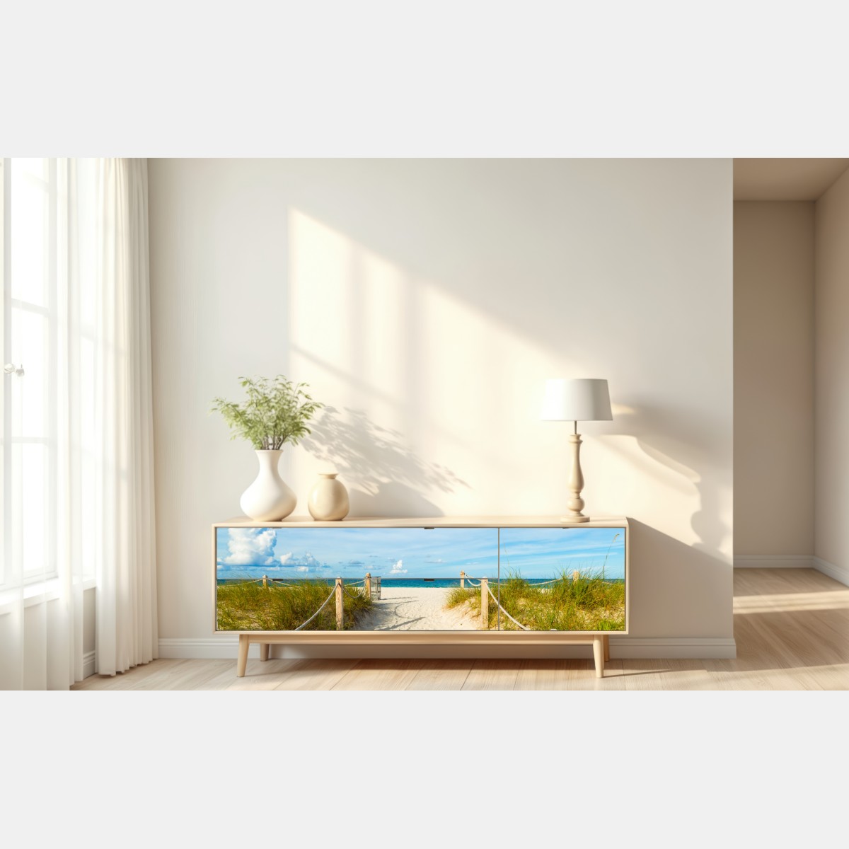 Naklejka repozycjonowalna ścieżka na plażę w Miami – Wallissimo® Naklejka repozycjonowalna ścieżka na plażę w Miami – Wallissimo®