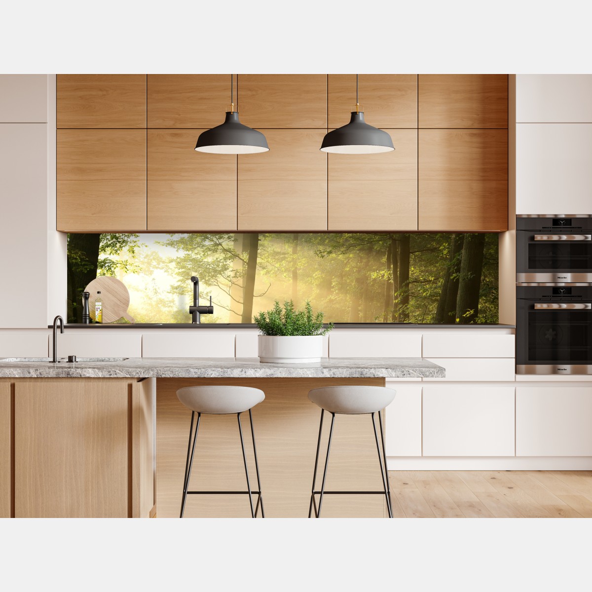 Naklejka repozycjonowalna poranne światło w lesie – Wallissimo® Naklejka repozycjonowalna poranne światło w lesie – Wallissimo®