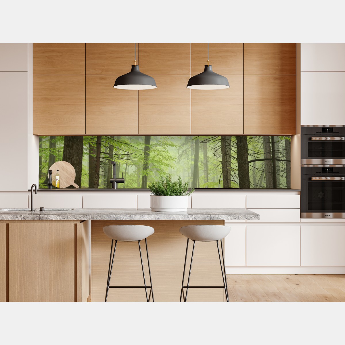 Naklejka repozycjonowalna mglisty zielony leśny szlak – Wallissimo® Naklejka repozycjonowalna mglisty zielony leśny szlak – Wallissimo®