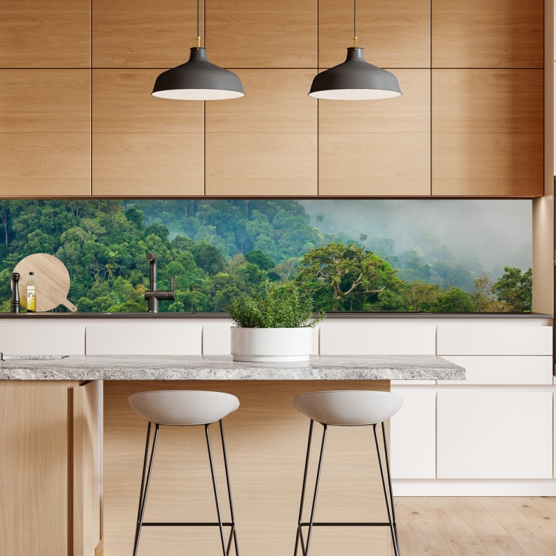 Naklejka repozycjonowalna poranna mgła nad lasem Kaeng Krachan – Wallissimo® Naklejka repozycjonowalna poranna mgła nad lasem Kaeng Krachan – Wallissimo®