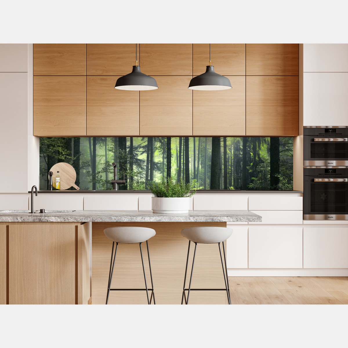 Naklejka repozycjonowalna tajemniczy zielony wiosenny las – Wallissimo® Naklejka repozycjonowalna tajemniczy zielony wiosenny las – Wallissimo®