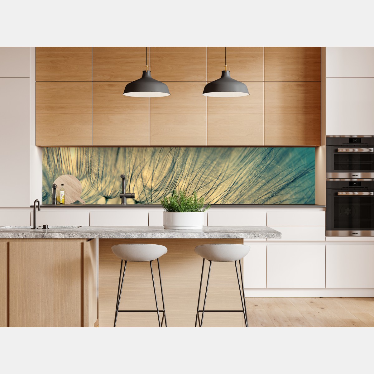 Naklejka repozycjonowalna delikatne zbliżenie mlecza w miękkim niebieskim – Wallissimo® Naklejka repozycjonowalna delikatne zbliżenie mlecza w miękkim niebieskim – Wallissimo®