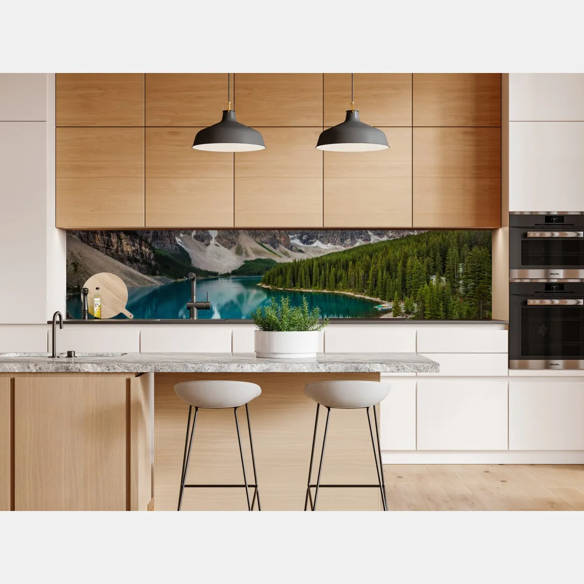 Naklejka repozycjonowalna alpejskie jezioro o wschodzie słońca – Wallissimo® Naklejka repozycjonowalna alpejskie jezioro o wschodzie słońca – Wallissimo®