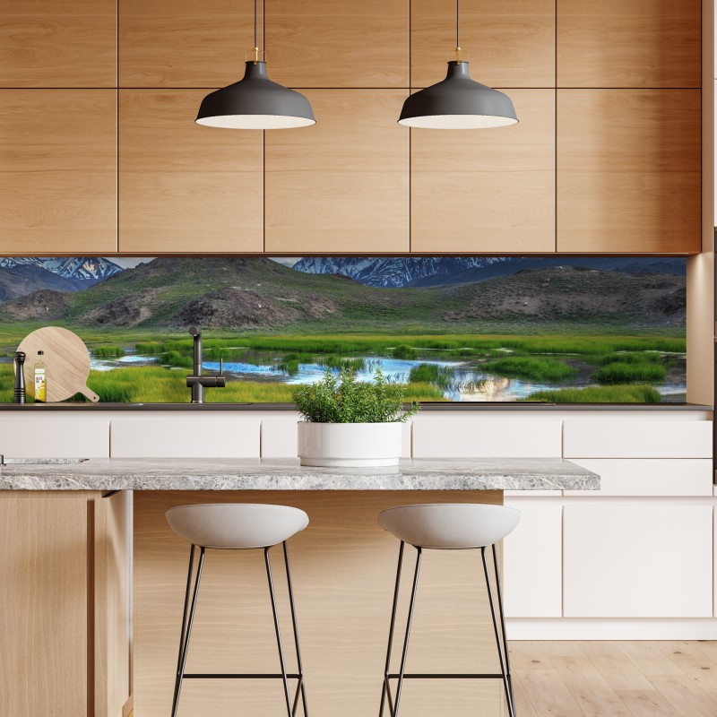 Naklejka repozycjonowalna spokojne jezioro górskie w Himalajach latem – Wallissimo® Naklejka repozycjonowalna spokojne jezioro górskie w Himalajach latem – Wallissimo®