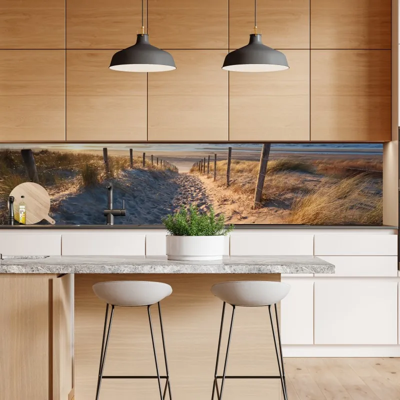 Naklejka repozycjonowalna odrzutowiec na pasie startowym o zachodzie słońca – Wallissimo®