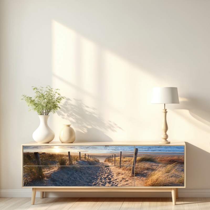 Naklejka repozycjonowalna ścieżka na plażę o zachodzie słońca w Zandvoort – Wallissimo® Naklejka repozycjonowalna ścieżka na plażę o zachodzie słońca w Zandvoort – Wallissimo®