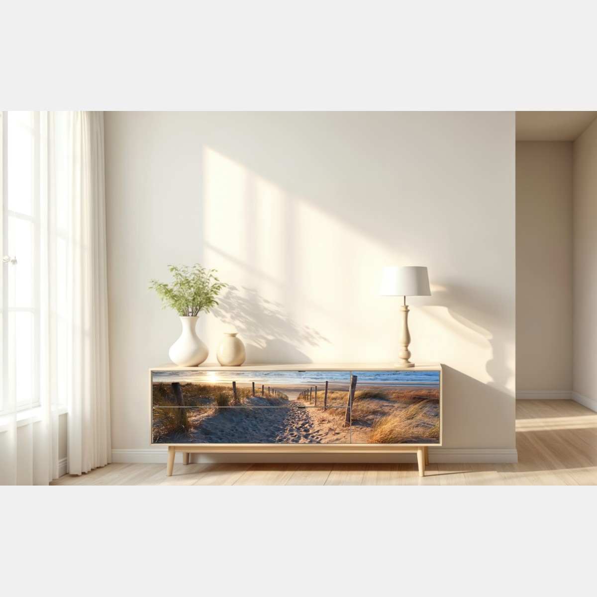 Naklejka repozycjonowalna ścieżka na plażę o zachodzie słońca w Zandvoort – Wallissimo® Naklejka repozycjonowalna ścieżka na plażę o zachodzie słońca w Zandvoort – Wallissimo®