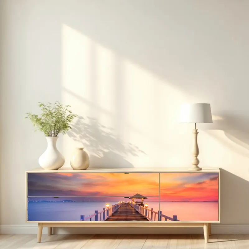 Naklejka repozycjonowalna delikatne chmury nad błękitnym niebem – Wallissimo®