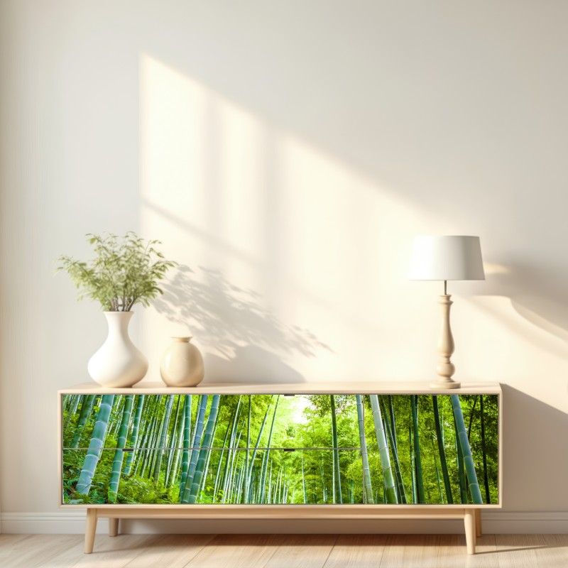 Naklejka repozycjonowalna spokojna ścieżka w bambusowym lesie – Wallissimo® Naklejka repozycjonowalna spokojna ścieżka w bambusowym lesie – Wallissimo®