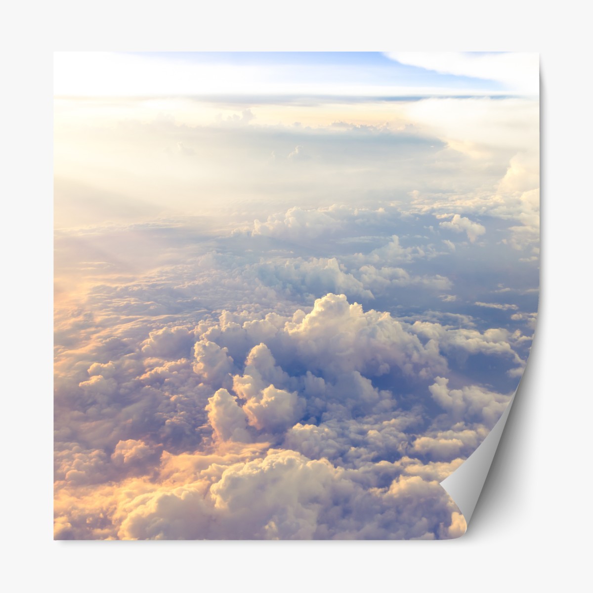 Repositionable sticker sunlit clouds above the horizon