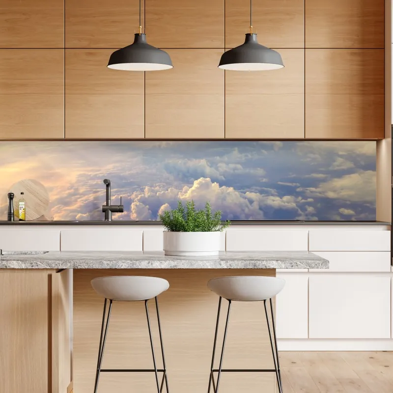 Naklejka repozycjonowalna słoneczne chmury nad horyzontem – Wallissimo® Naklejka repozycjonowalna słoneczne chmury nad horyzontem – Wallissimo®
