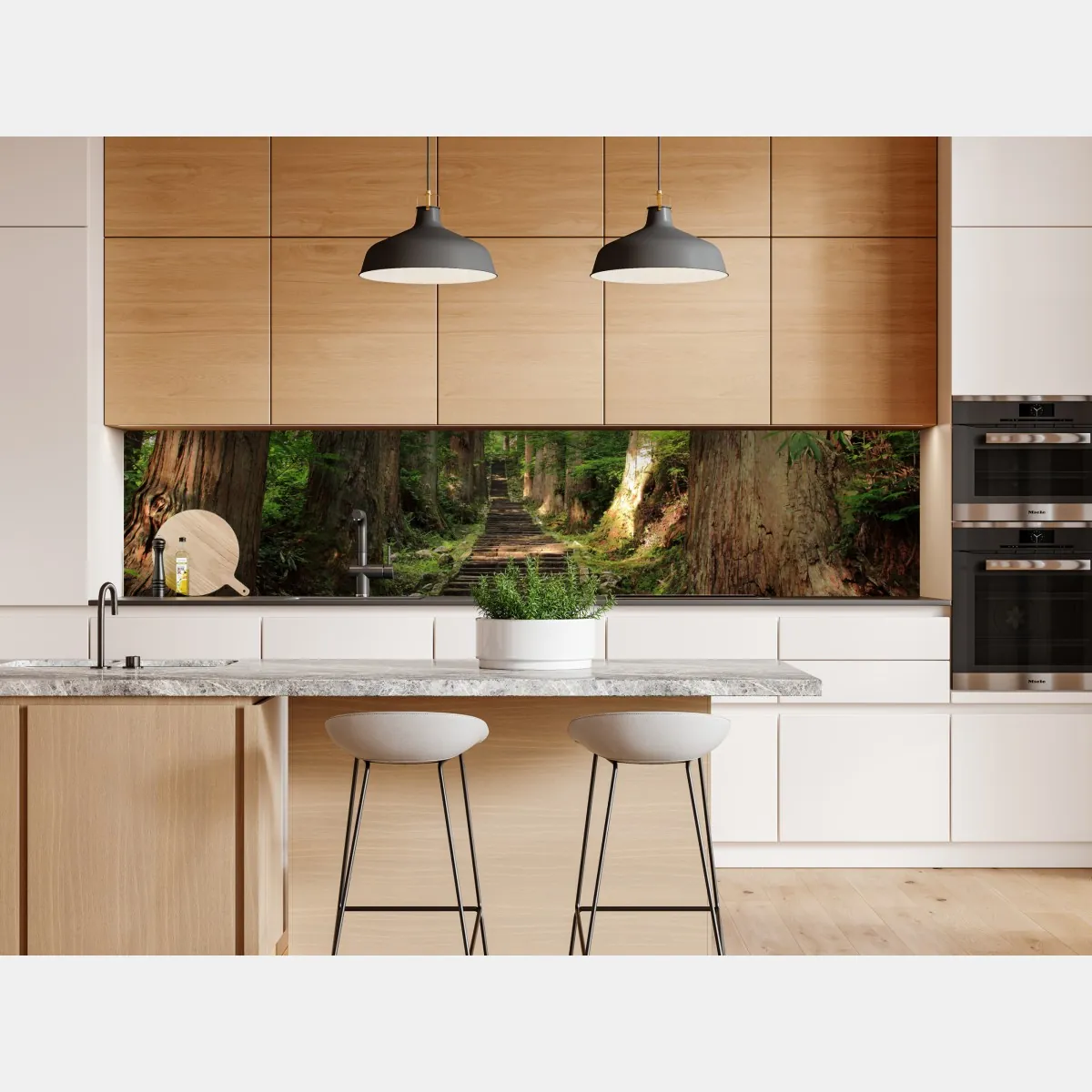 Naklejka repozycjonowalna kamienne schody w starym lesie – Wallissimo® Naklejka repozycjonowalna kamienne schody w starym lesie – Wallissimo®