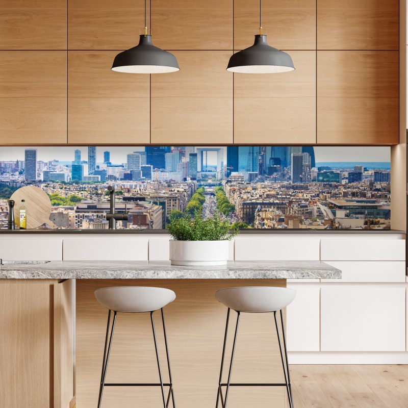 Naklejka repozycjonowalna Paryż panorama miasta z aleją obsadzoną drzewami – Wallissimo® Naklejka repozycjonowalna Paryż panorama miasta z aleją obsadzoną drzewami – Wallissimo®