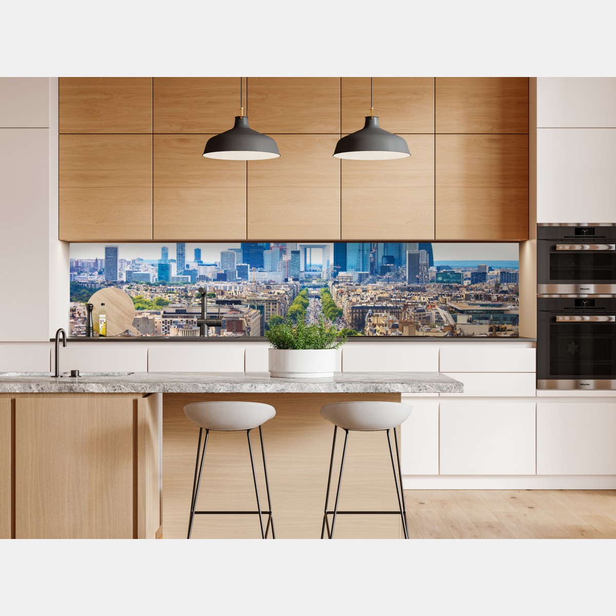 Naklejka repozycjonowalna Paryż panorama miasta z aleją obsadzoną drzewami – Wallissimo® Naklejka repozycjonowalna Paryż panorama miasta z aleją obsadzoną drzewami – Wallissimo®