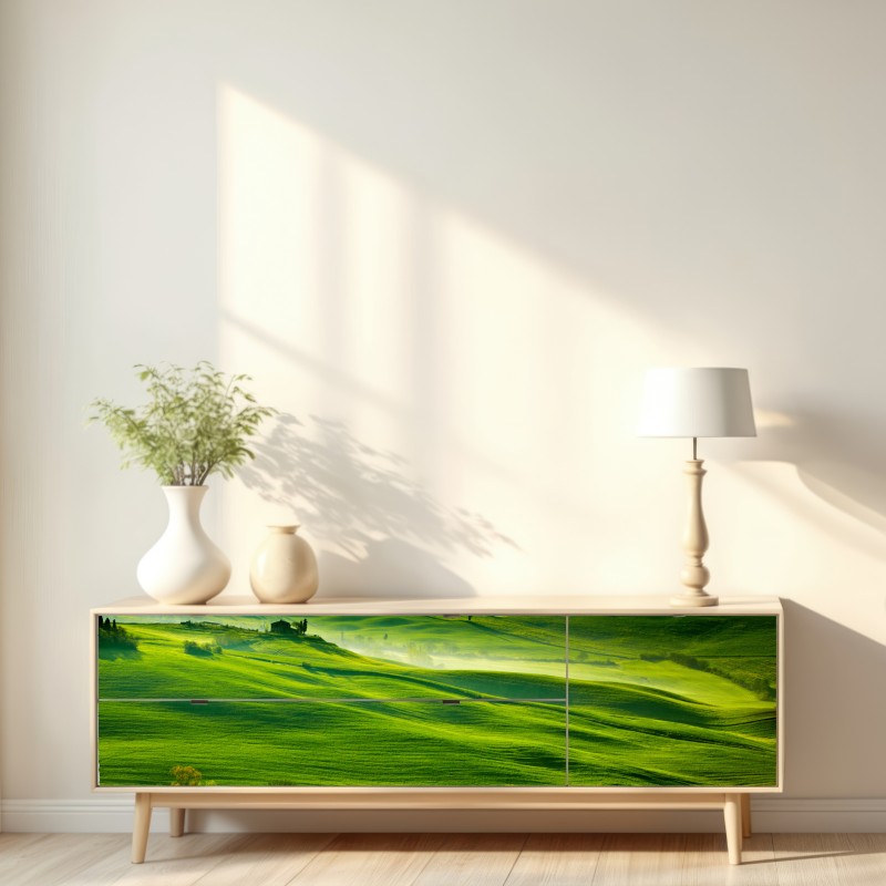 Naklejka repozycjonowalna słoneczne falujące wzgórza Toskanii – Wallissimo® Naklejka repozycjonowalna słoneczne falujące wzgórza Toskanii – Wallissimo®