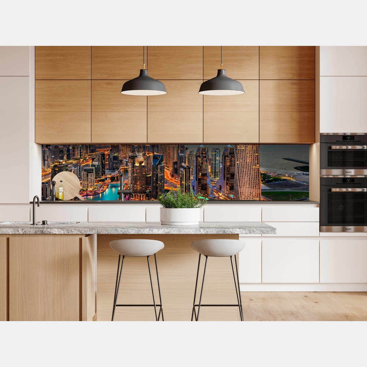 Naklejka repozycjonowalna Dubaj marina wieczorna panorama – Wallissimo® Naklejka repozycjonowalna Dubaj marina wieczorna panorama – Wallissimo®