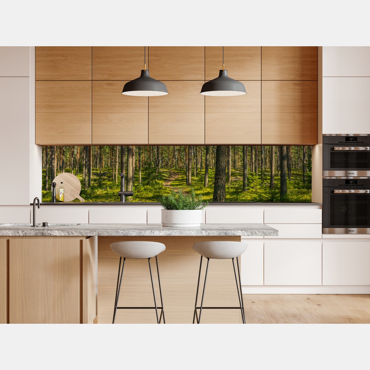 Naklejka repozycjonowalna słoneczna ścieżka w lesie sosnowym – Wallissimo® Naklejka repozycjonowalna słoneczna ścieżka w lesie sosnowym – Wallissimo®