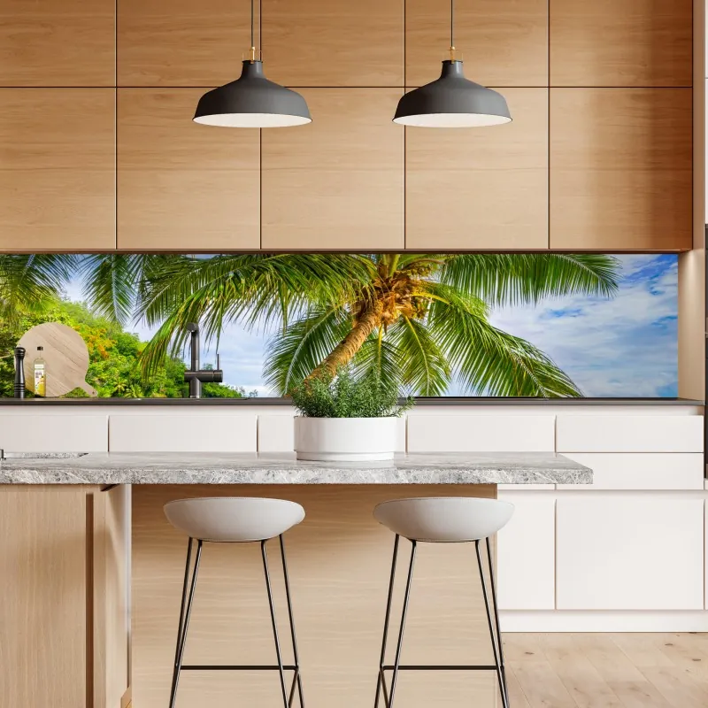 Naklejka repozycjonowalna liść monstera na pastelowym różowym tle – Wallissimo®