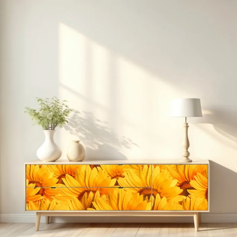 Naklejka repozycjonowalna złote pole słoneczników – Wallissimo® Naklejka repozycjonowalna złote pole słoneczników – Wallissimo®