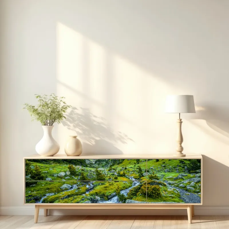 Naklejka repozycjonowalna Góra Fuji poranne odbicie nad jeziorem – Wallissimo®