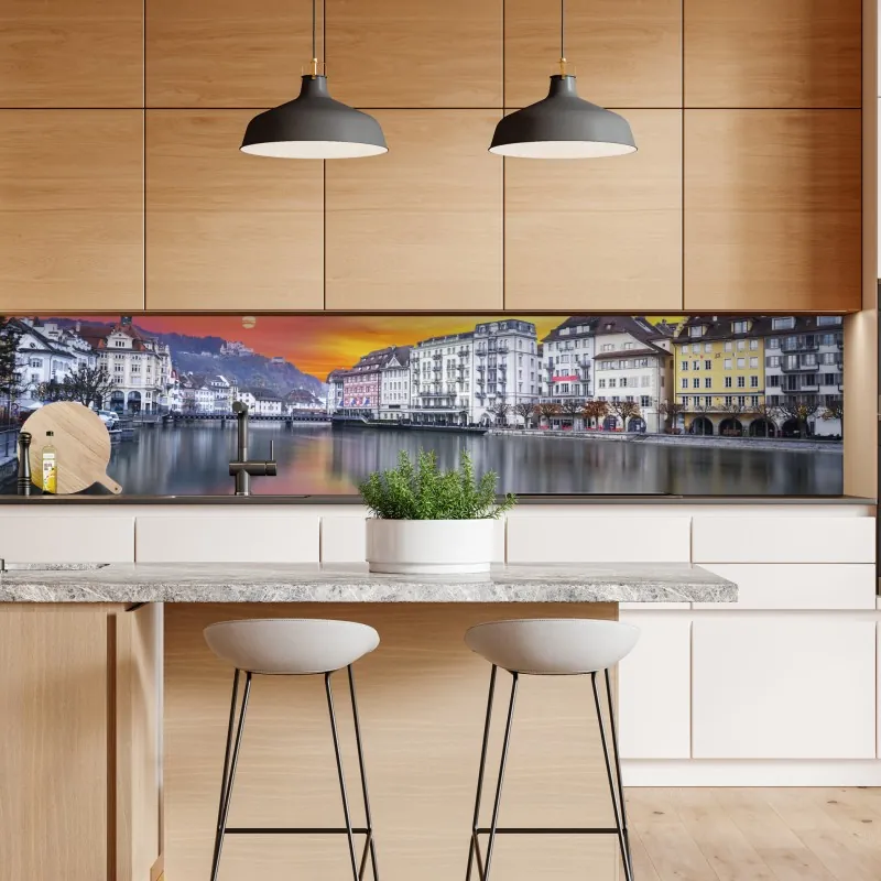 Naklejka repozycjonowalna jesienne wodospady w malowniczym lesie – Wallissimo®