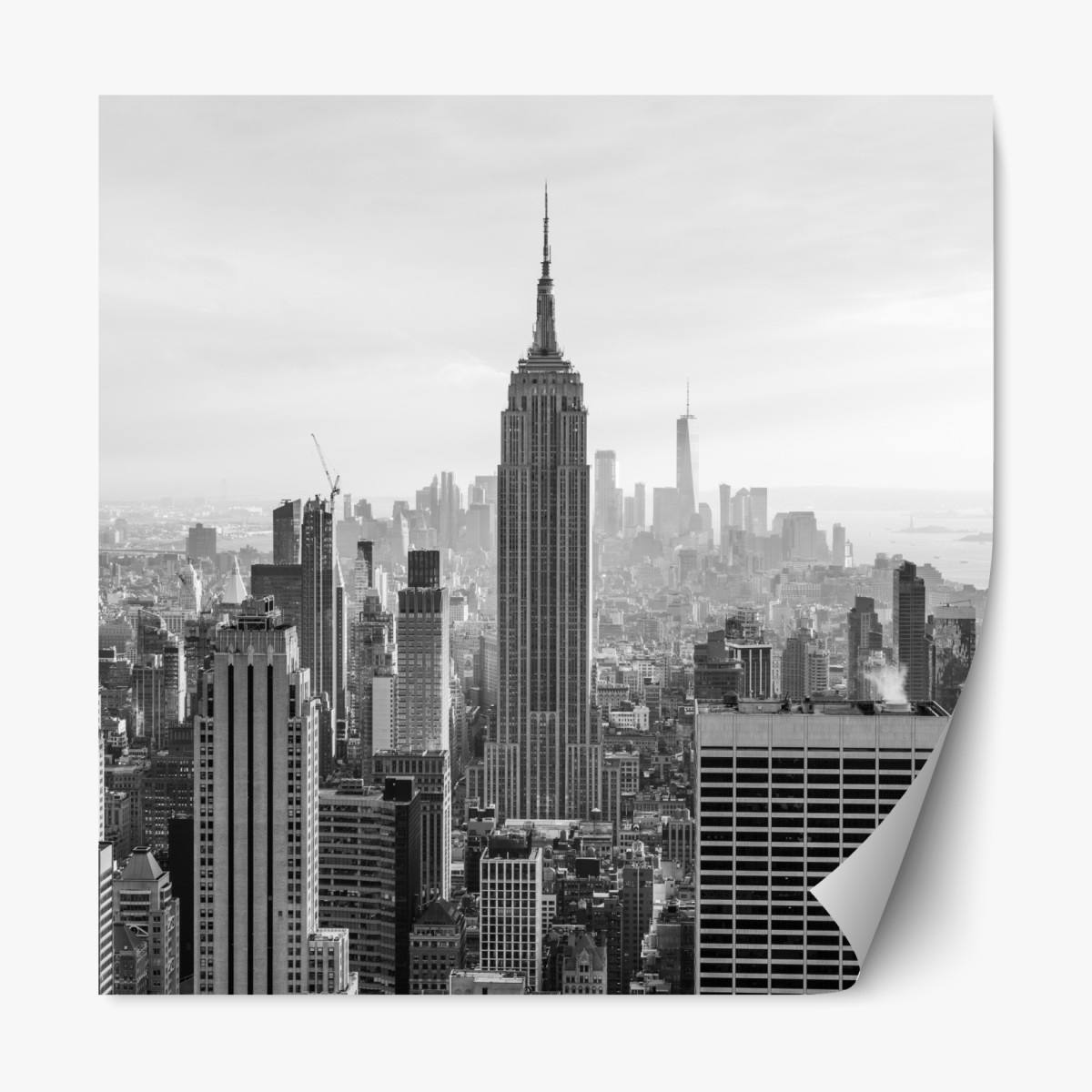 Repositionable sticker New York skyline in black and white