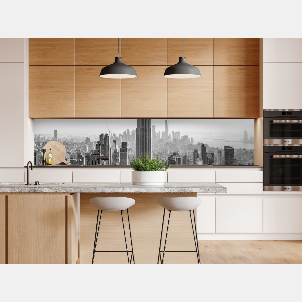 Naklejka repozycjonowalna Nowy Jork panorama w czerni i bieli – Wallissimo® Naklejka repozycjonowalna Nowy Jork panorama w czerni i bieli – Wallissimo®