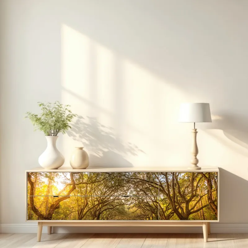 Naklejka repozycjonowalna tradycyjna ebru abstrakcja w purpurze i pomarańczy – Wallissimo®