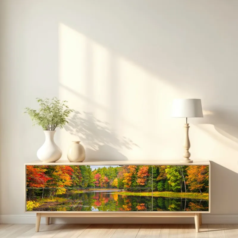 Naklejka repozycjonowalna delikatny akwarelowy wzór z liśćmi eukaliptusa – Wallissimo®