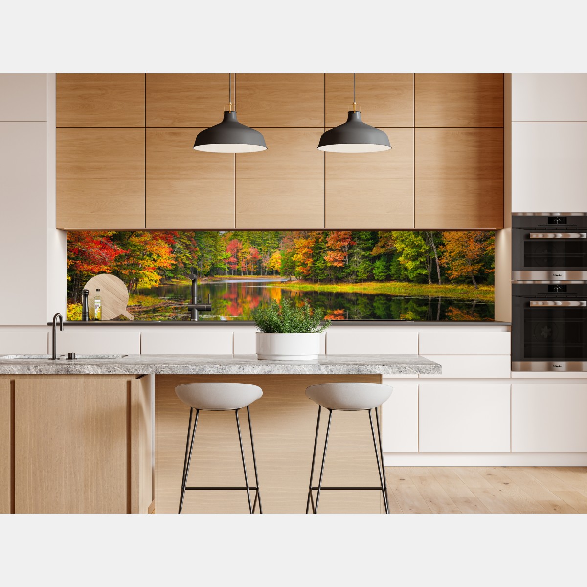 Naklejka repozycjonowalna jesienne odbicia w Nowej Anglii – Wallissimo® Naklejka repozycjonowalna jesienne odbicia w Nowej Anglii – Wallissimo®