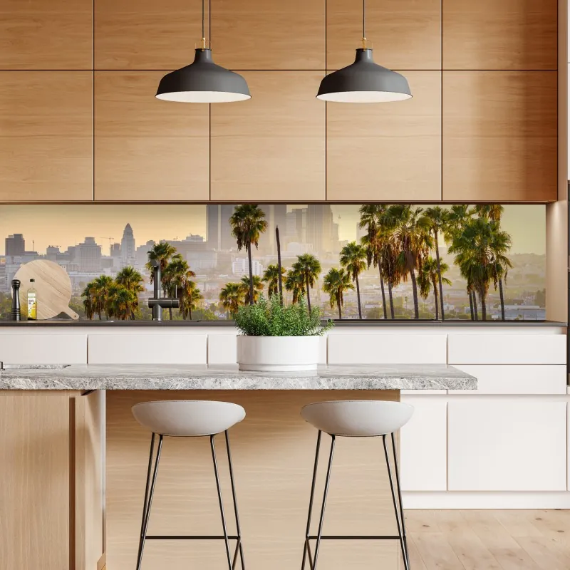 Naklejka repozycjonowalna turkusowy wzór łusek z złotymi detalami – Wallissimo®