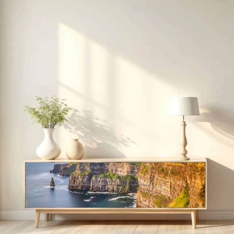 Naklejka repozycjonowalna zakrzywione betonowe schody spiralne – Wallissimo®