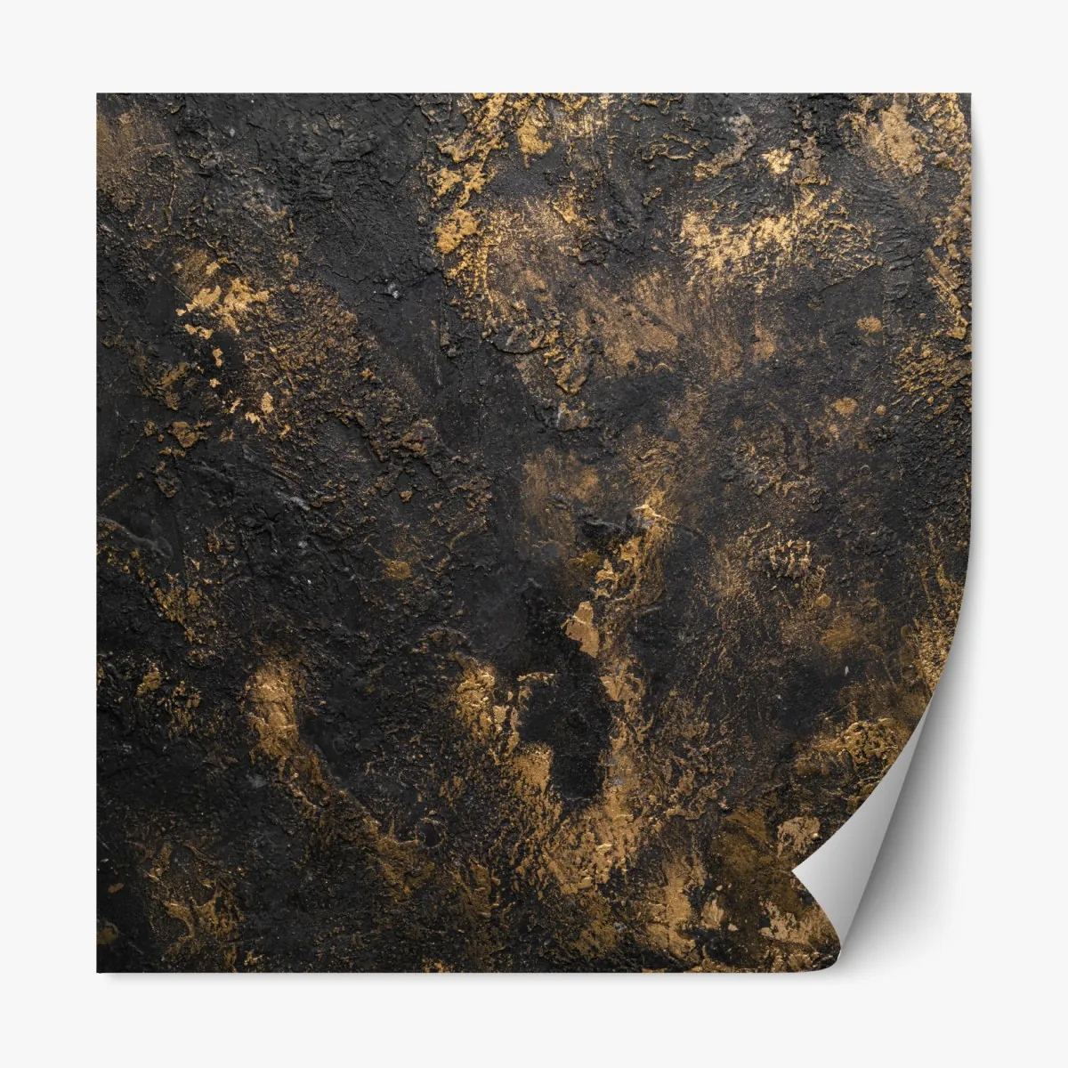 Naklejka repozycjonowalna czarno-złota teksturowana abstrakcja ścienna – Wallissimo® Naklejka repozycjonowalna czarno-złota teksturowana abstrakcja ścienna – Wallissimo®