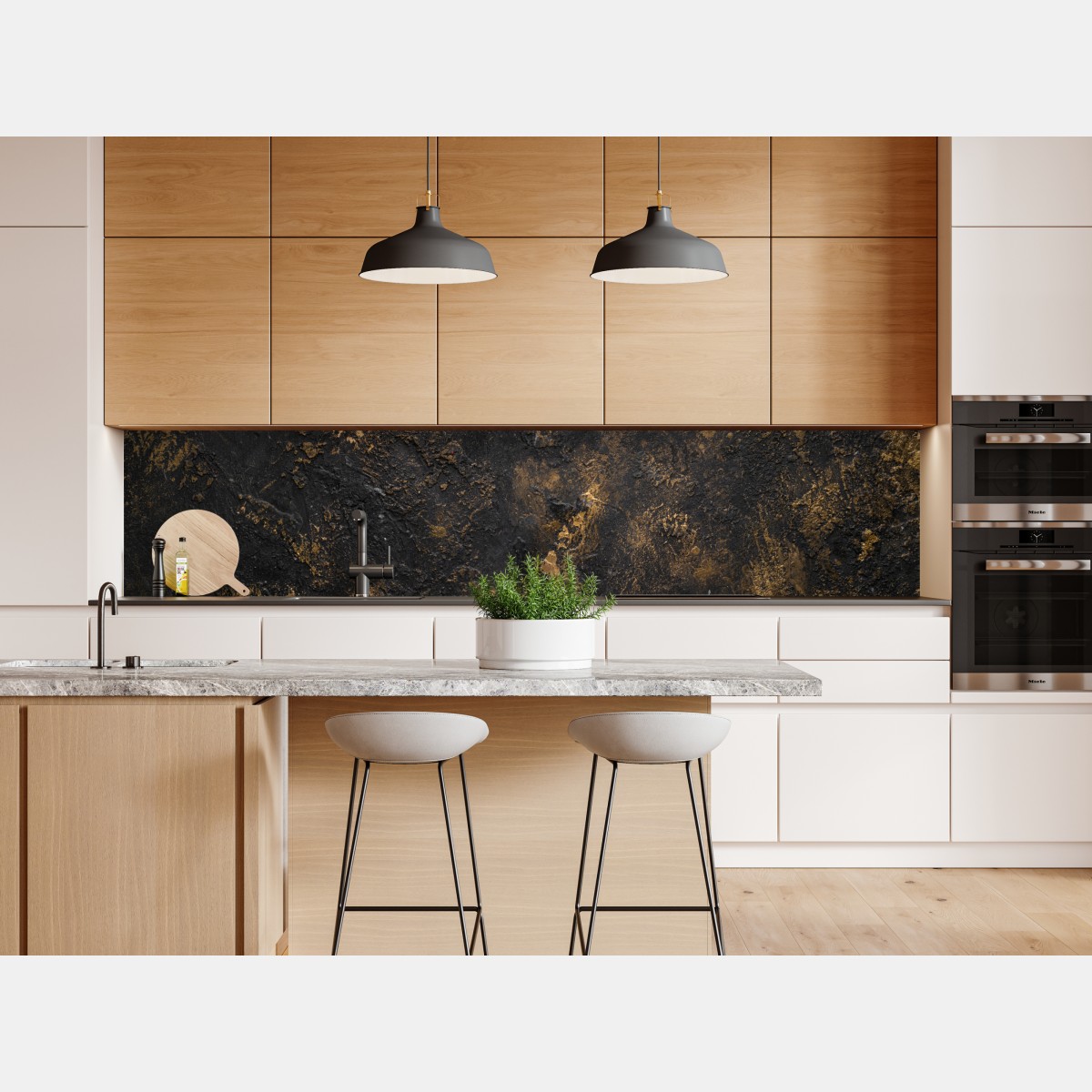 Naklejka repozycjonowalna czarno-złota teksturowana abstrakcja ścienna – Wallissimo® Naklejka repozycjonowalna czarno-złota teksturowana abstrakcja ścienna – Wallissimo®