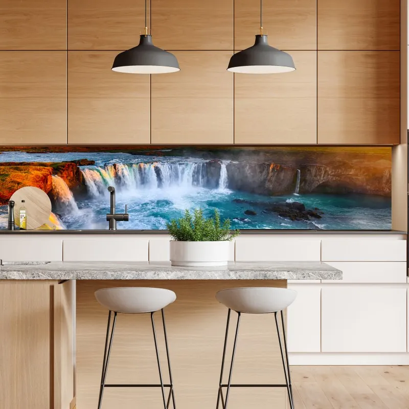 Naklejka repozycjonowalna tropikalny wzór botaniczny z tukanem – Wallissimo®