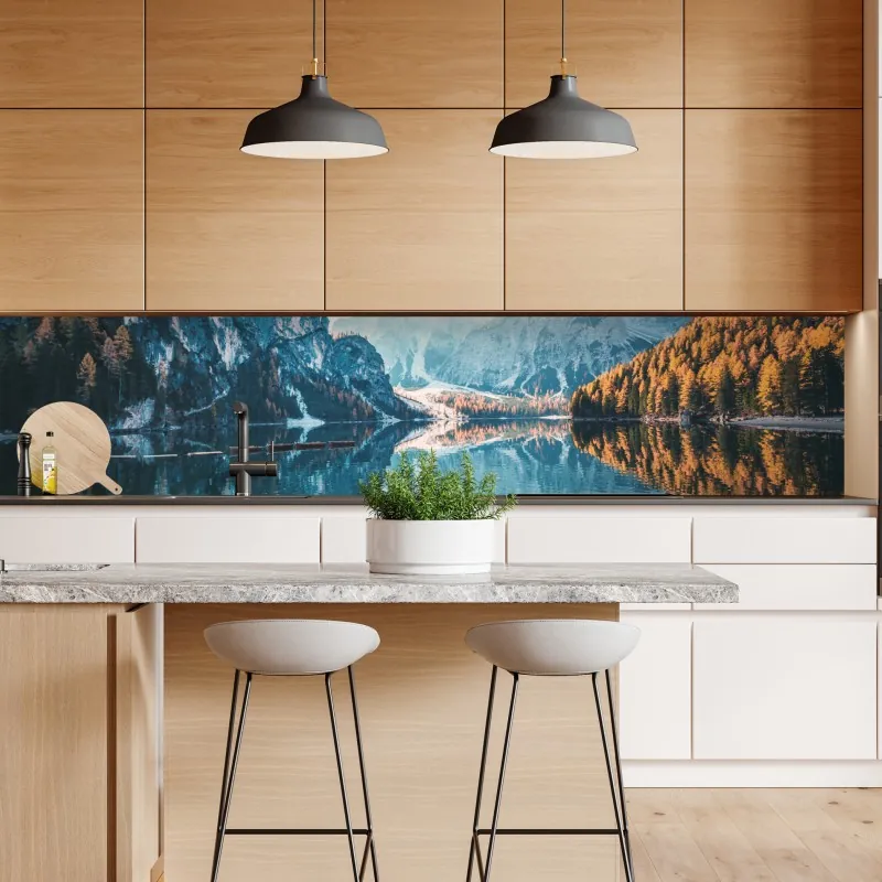 Naklejka repozycjonowalna spokojne alpejskie jezioro pod szczytem Wetterhorn, Szwajcaria – Wallissimo®