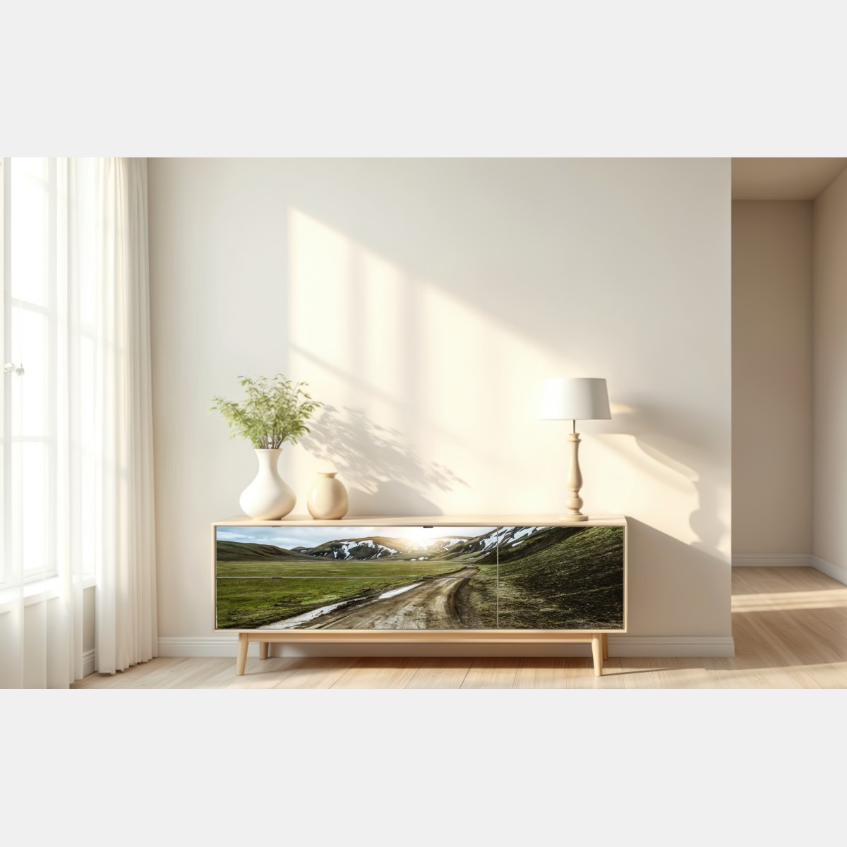 Naklejka repozycjonowalna Landmanalaugar malownicza droga na wyżynie – Wallissimo® Naklejka repozycjonowalna Landmanalaugar malownicza droga na wyżynie – Wallissimo®