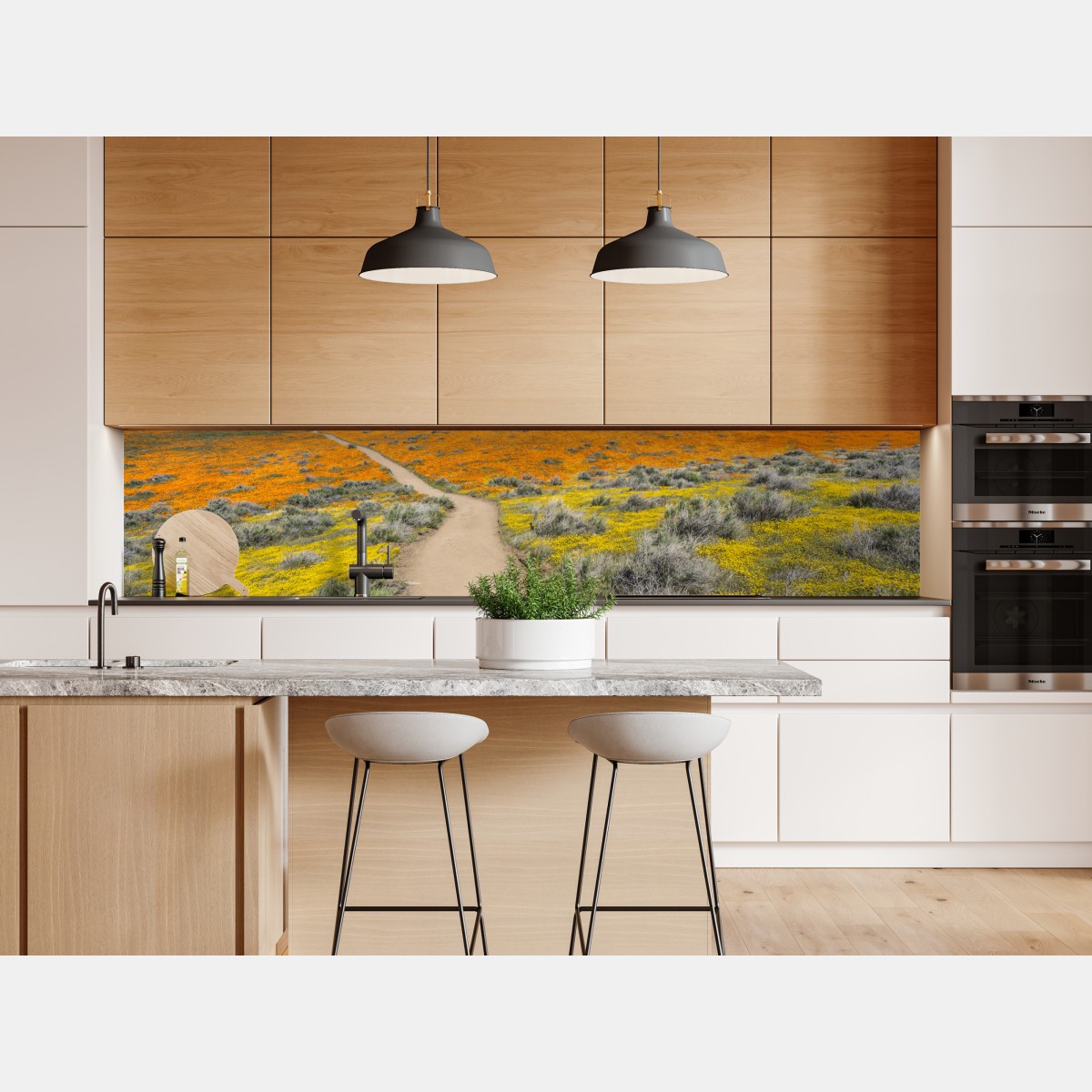 Naklejka repozycjonowalna ścieżka przez makowy super bloom w Południowej Kalifornii – Wallissimo® Naklejka repozycjonowalna ścieżka przez makowy super bloom w Południowej Kalifornii – Wallissimo®