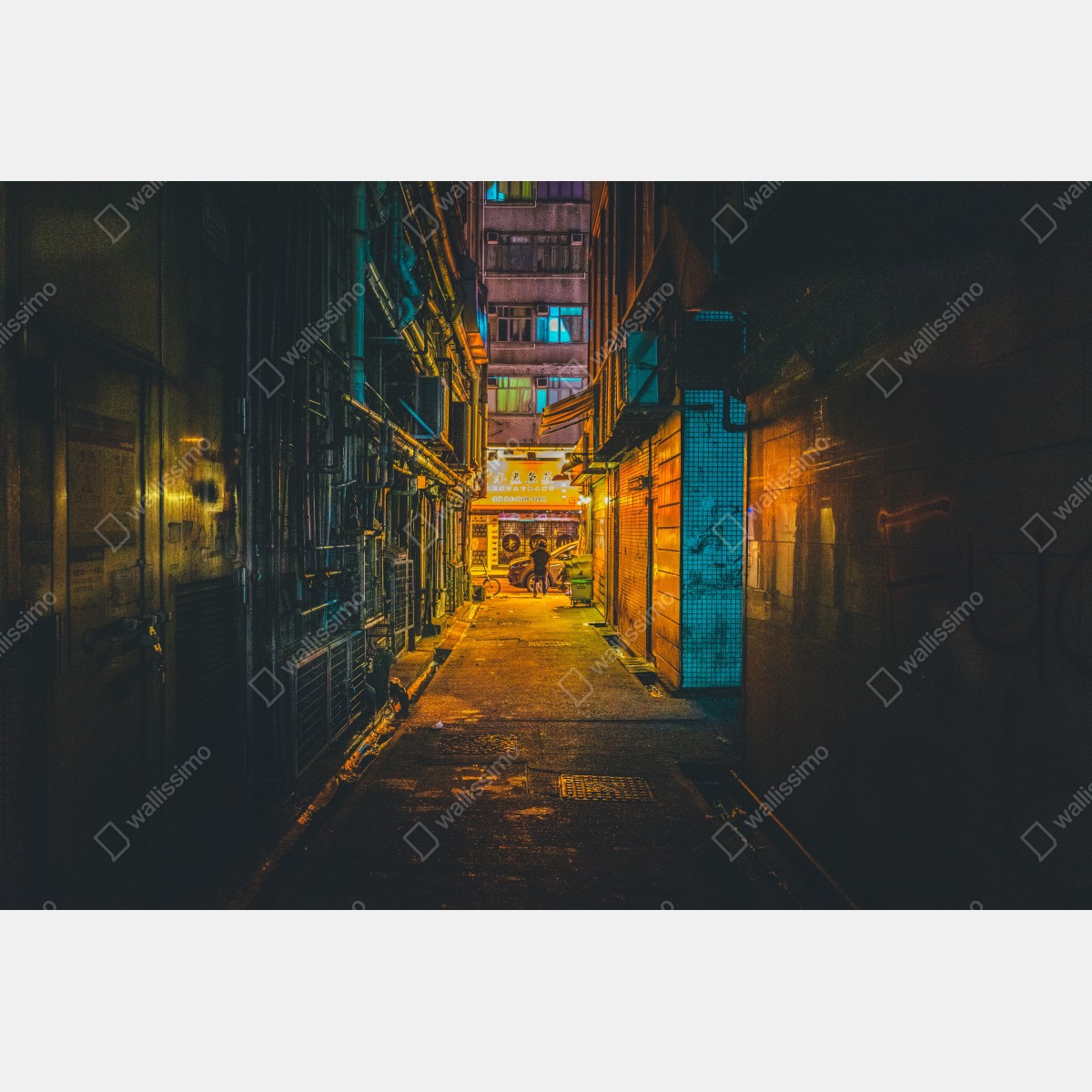 Naklejka repozycjonowalna Hongkong neonowy zaułek w nocy – Wallissimo® Naklejka repozycjonowalna Hongkong neonowy zaułek w nocy – Wallissimo®