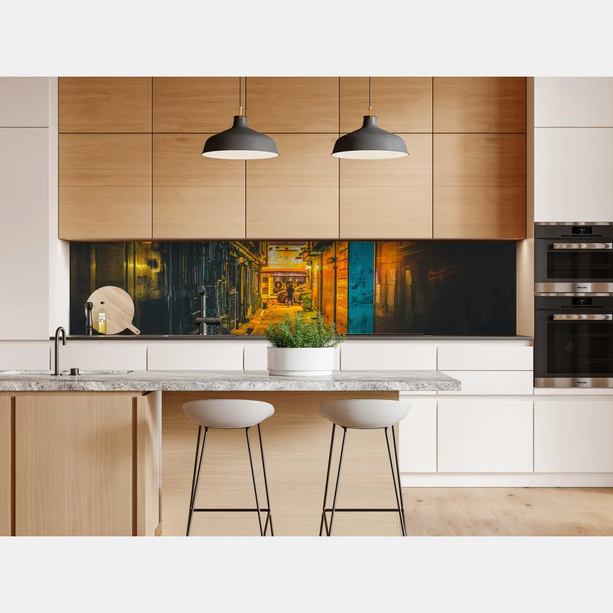 Naklejka repozycjonowalna Hongkong neonowy zaułek w nocy – Wallissimo® Naklejka repozycjonowalna Hongkong neonowy zaułek w nocy – Wallissimo®