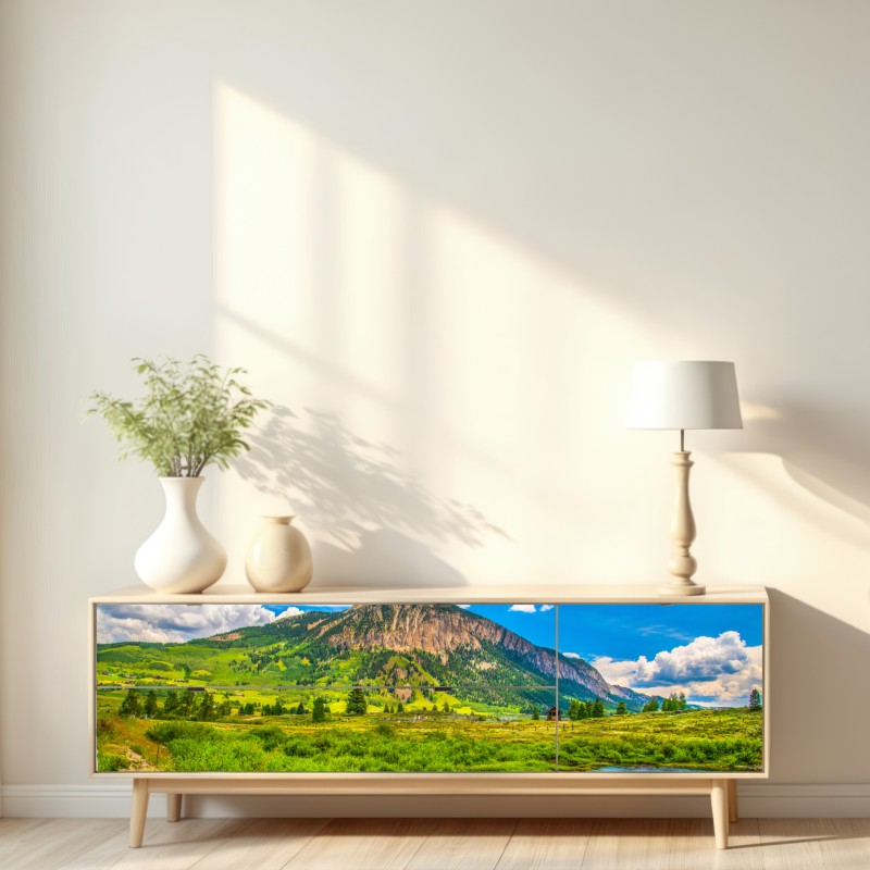 Naklejka repozycjonowalna słoneczne góry Crested Butte, Kolorado – Wallissimo® Naklejka repozycjonowalna słoneczne góry Crested Butte, Kolorado – Wallissimo®