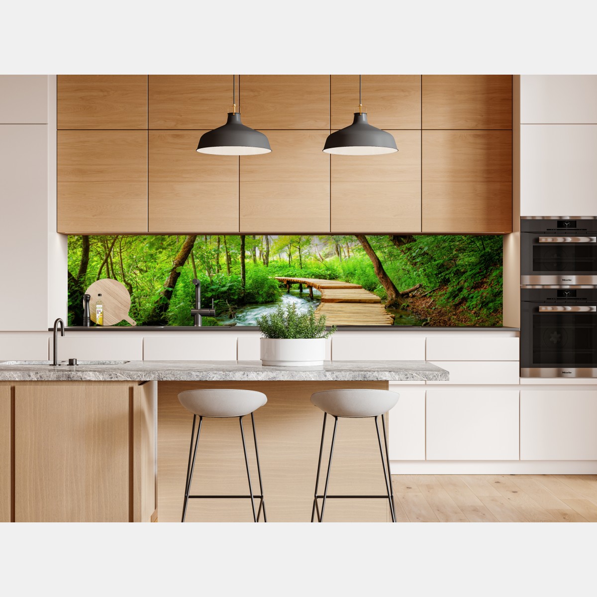 Naklejka repozycjonowalna drewniany pomost w Plitwickich Jeziorach – Wallissimo® Naklejka repozycjonowalna drewniany pomost w Plitwickich Jeziorach – Wallissimo®