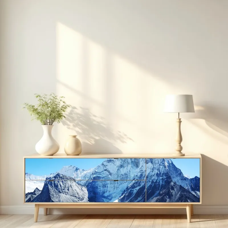 Naklejka repozycjonowalna czerwony botaniczny wzór liści – Wallissimo®