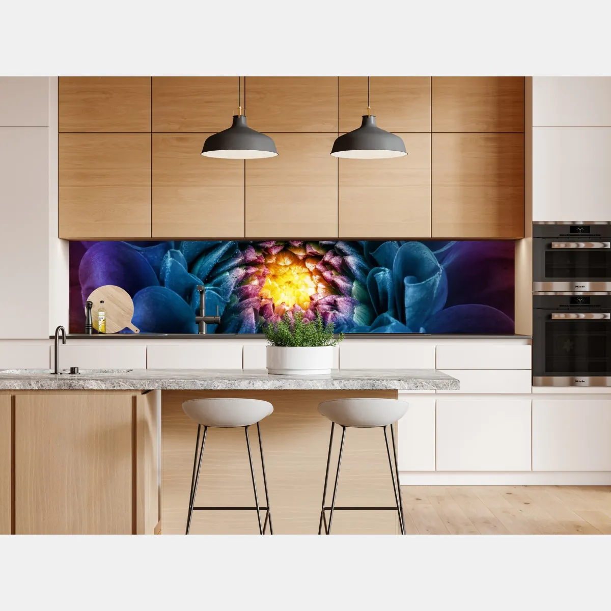 Naklejka repozycjonowalna intensywna niebieska chryzantema z bliska – Wallissimo® Naklejka repozycjonowalna intensywna niebieska chryzantema z bliska – Wallissimo®