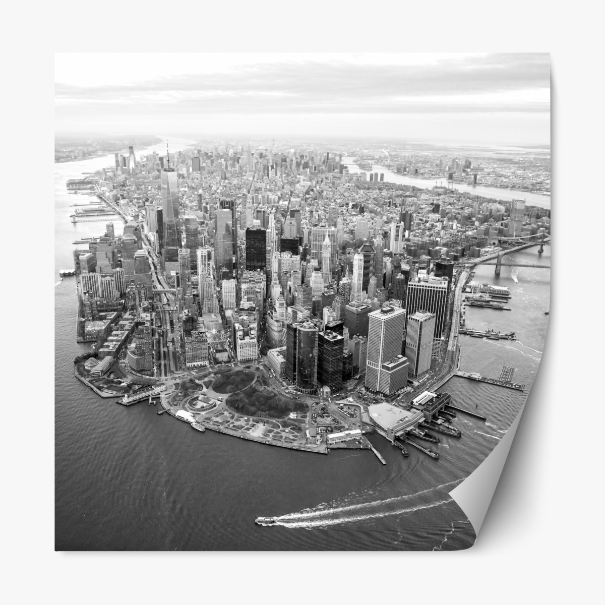 Repositionable sticker Manhattan skyline aerial view