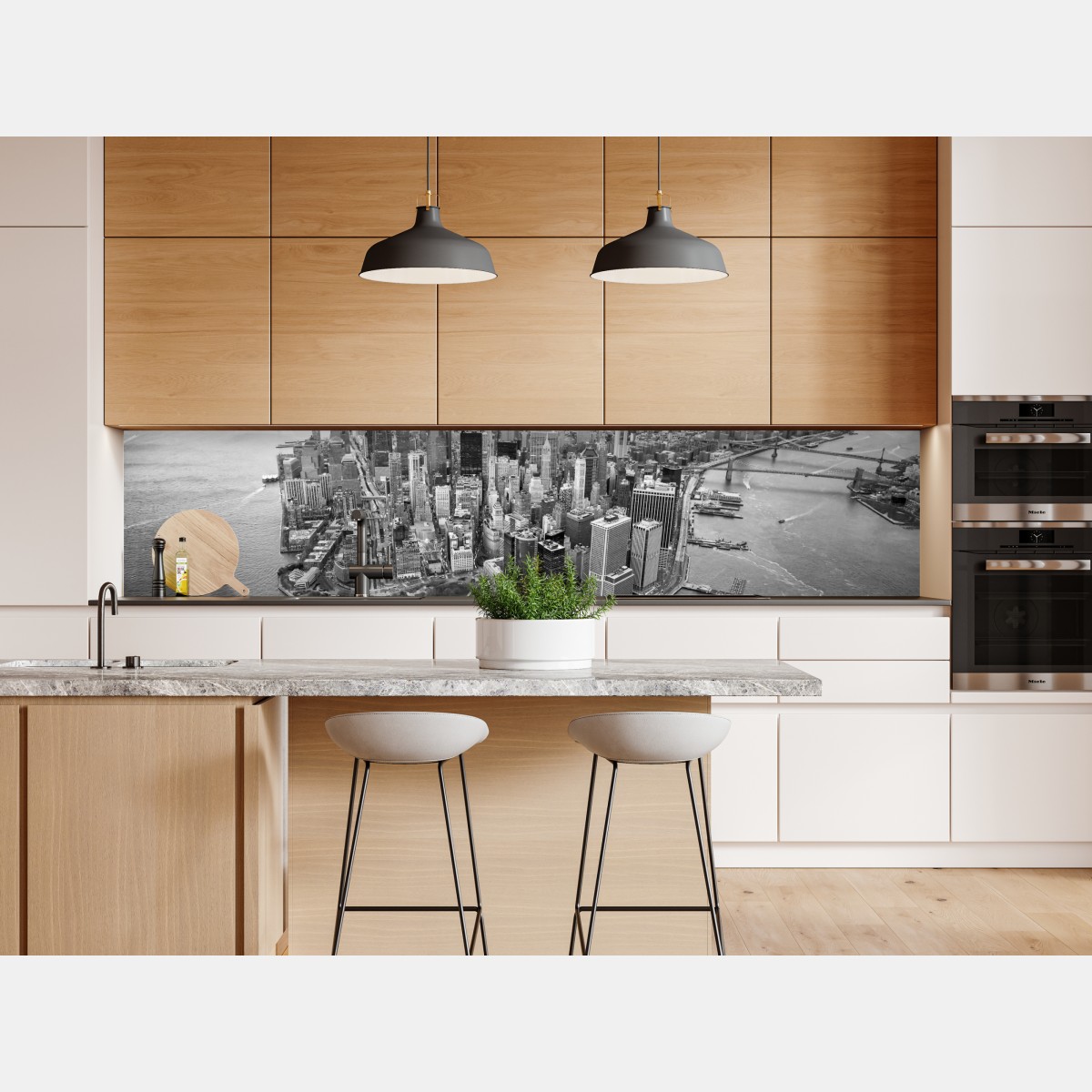 Naklejka repozycjonowalna Manhattan panorama z lotu ptaka – Wallissimo® Naklejka repozycjonowalna Manhattan panorama z lotu ptaka – Wallissimo®