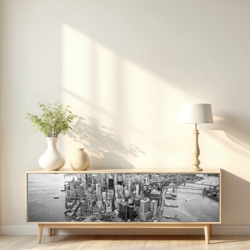 Naklejka repozycjonowalna Manhattan panorama z lotu ptaka – Wallissimo® Naklejka repozycjonowalna Manhattan panorama z lotu ptaka – Wallissimo®