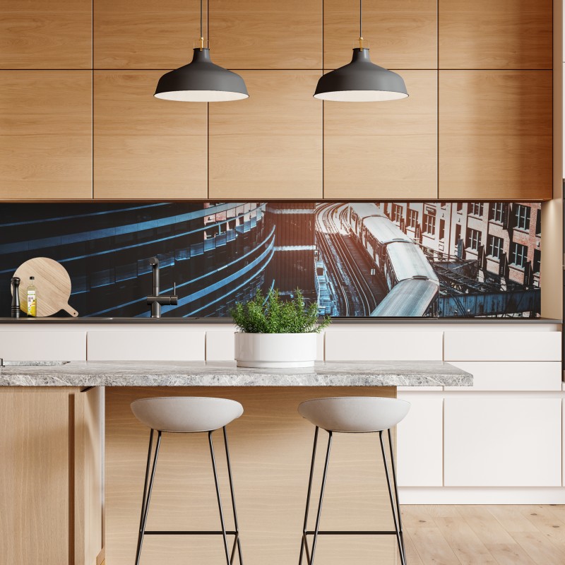 Naklejka repozycjonowalna Chicago kolej nadziemna w centrum – Wallissimo® Naklejka repozycjonowalna Chicago kolej nadziemna w centrum – Wallissimo®