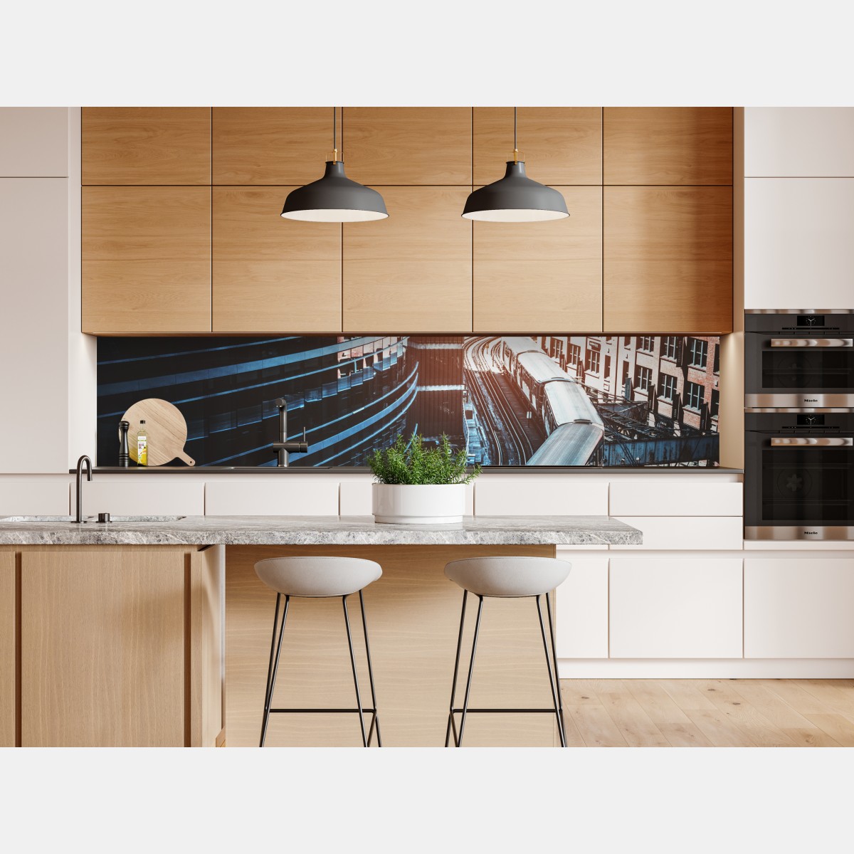 Naklejka repozycjonowalna Chicago kolej nadziemna w centrum – Wallissimo® Naklejka repozycjonowalna Chicago kolej nadziemna w centrum – Wallissimo®